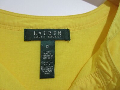 Sz 1X Lauren Ralph Lauren Crew Neck Stretch Cotton Short Sleeve