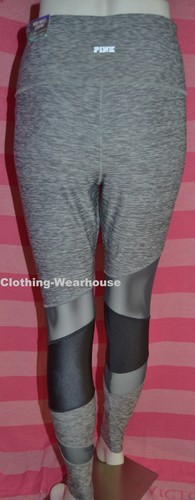 Victoria's Secret PINK Ultimate High Waist Leggings Pants Mesh Marl Grey M NEW - Picture 4 of 4