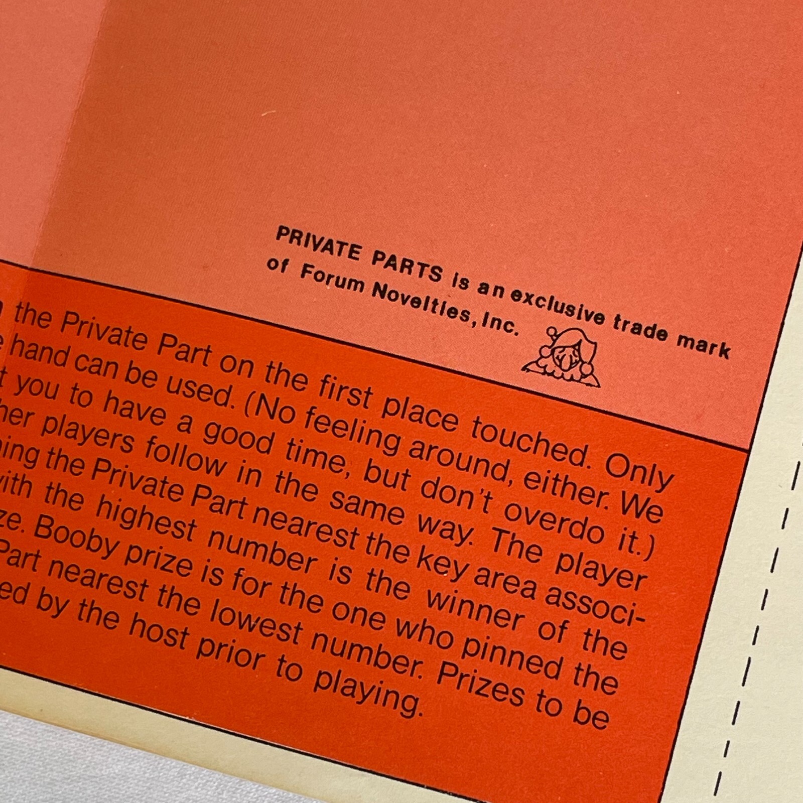 Private Parts Adult Party Game Where You "Pin The You-Know-What" 1981 Retro