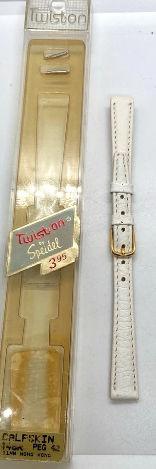 Correa de reloj de cuero de becerro blanca torcida SPEIDEL barras de resorte de 11 mm incluidas Foto 4 de 4