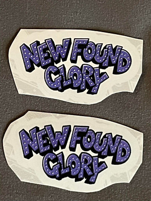 Lot (2) NEW FOUND GLORY 1'' x 2'' Black Purple Band Logo Stickers FAST! FREE!
