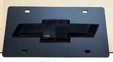 Chevrolet Bowtie black carbon stainless steel vanity license plate tag Chevy