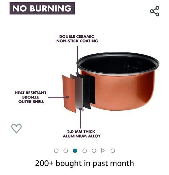 Reishunger Rice Cooker & Steamer with KeepWarm Function 5 Cups