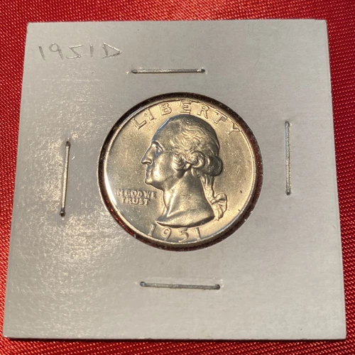 One 1951-D Washington Quarter BU UC Uncirculated 90% Silver