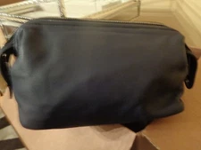 Mark & Graham James Leather Grooming Pouch blue dopp kit  New wo tag