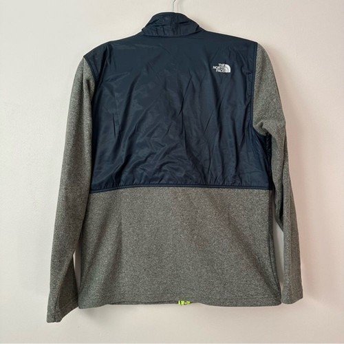 The North Face Boys XL (18/20) Navy Blue Gray Green Fleece Combo Full Zip Jacket - Picture 2 of 4