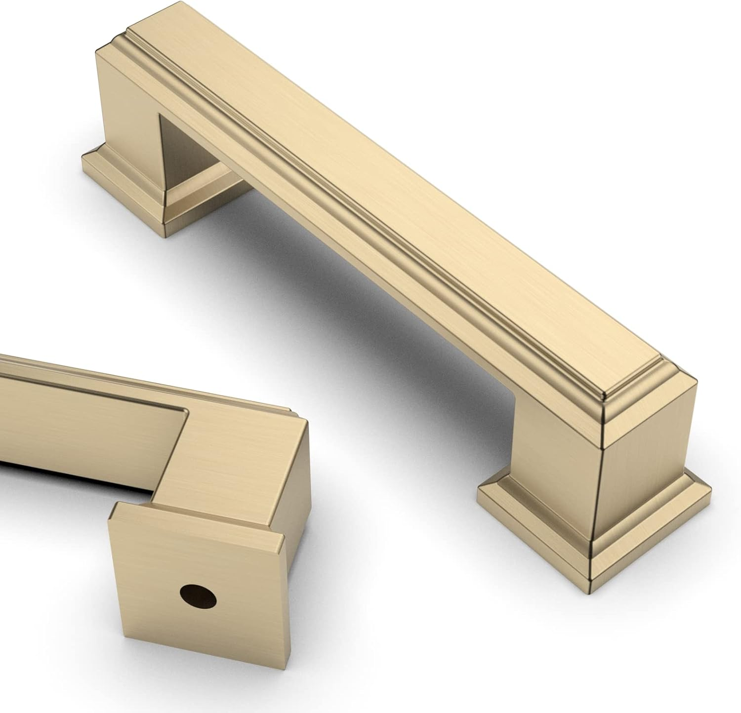 10 Pack 3 Inch(76Mm) Brushed Brass Kitchen Cabinet Handles Gold Cabinet Pulls Ki