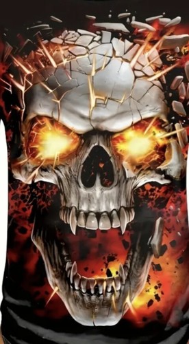 New Gothic Graphic Tee Grim Reaper LAVA T-Shirt Black Men's L - Picture 3 of 6