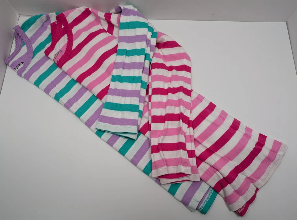 Prendas para el torso de pijama Garnet Hill Girls LS talla 8 10 grande rosa suave blanco azul púrpura nuevas sin etiquetas Foto 3 de 4
