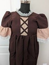 Rubies Colonial Brown  Tan Dress Costume Historical Renaissance Tween Jrs Small
