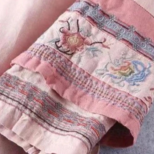 Women Ethnic Embroidered Tops Cotton Linen Shirts Blouse Chinese Frog Button Top - Picture 7 of 17