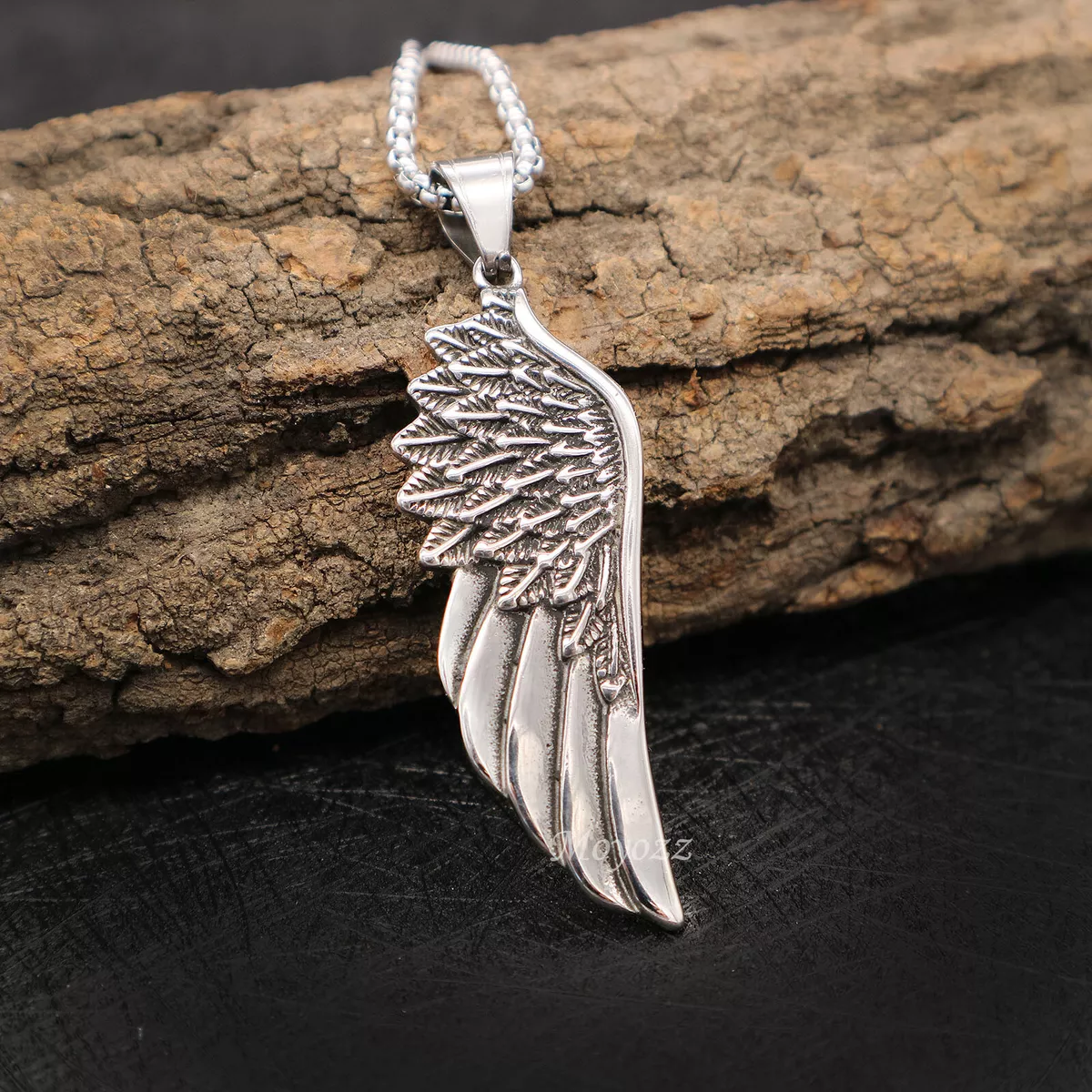 Stainless steel angel wing pendant deals