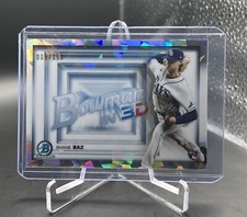 2022 Bowman Chrome In 3D Shane Baz SP Atomic Refractor #008/150 RC Tampa Rays