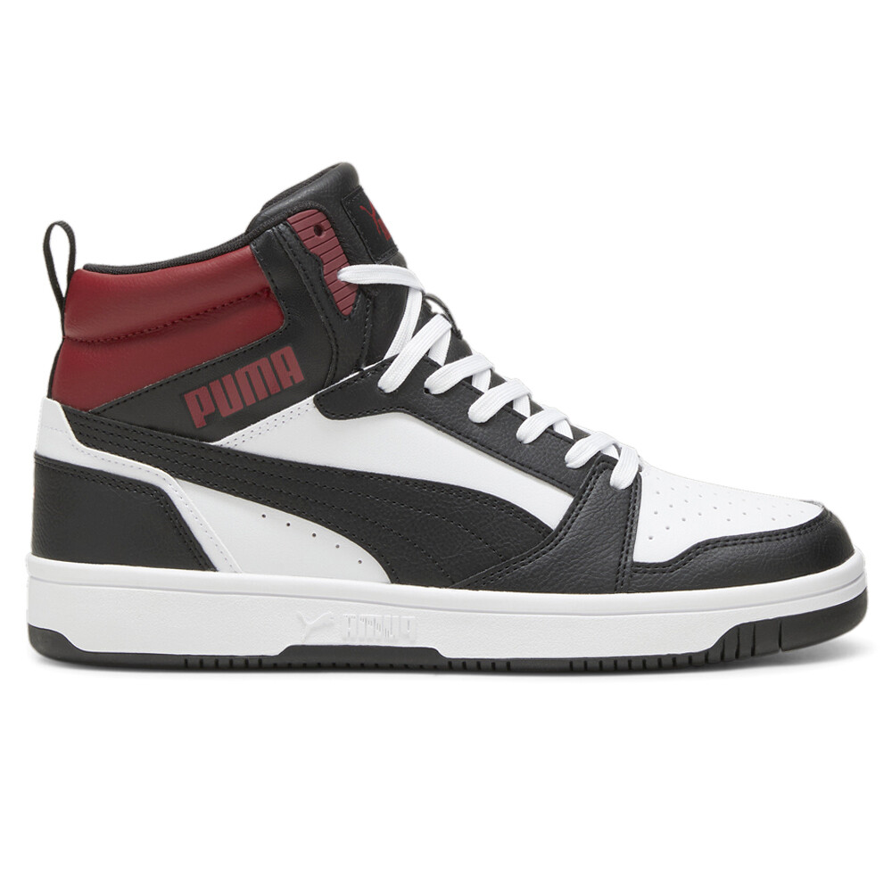 Puma Rebound V6 High Top Mens Sneakers in Black Red White Style 3923262