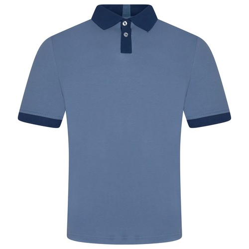 Mens Short Sleeve Polo Shirts Stripe Pique Casual Work Regular Fit Premium Top - Picture 11 of 37
