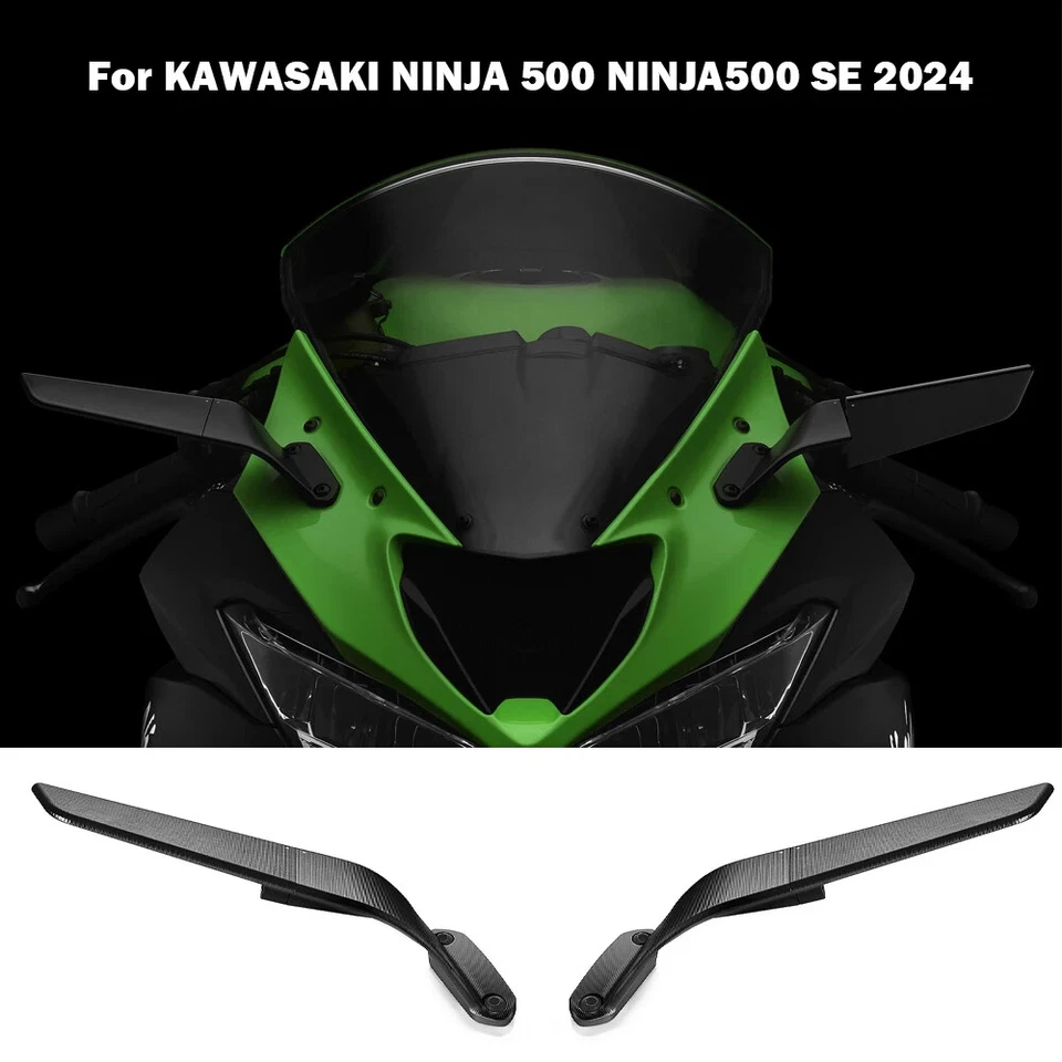 For KAWASAKI NINJA 500 SE ninja500 2024 2025 CNC Adjustable Rearview Mirrors - Image 2 of 4