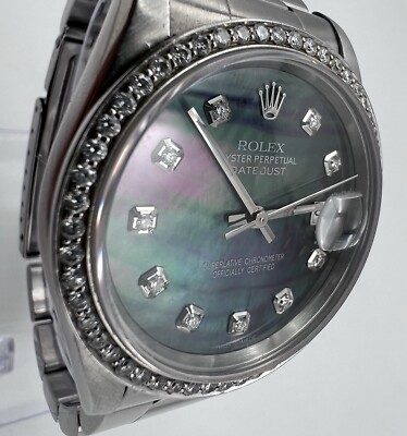 ROLEX Dark Mother Of Pearl Oyster Perpetual DateJust 16200, 36MM