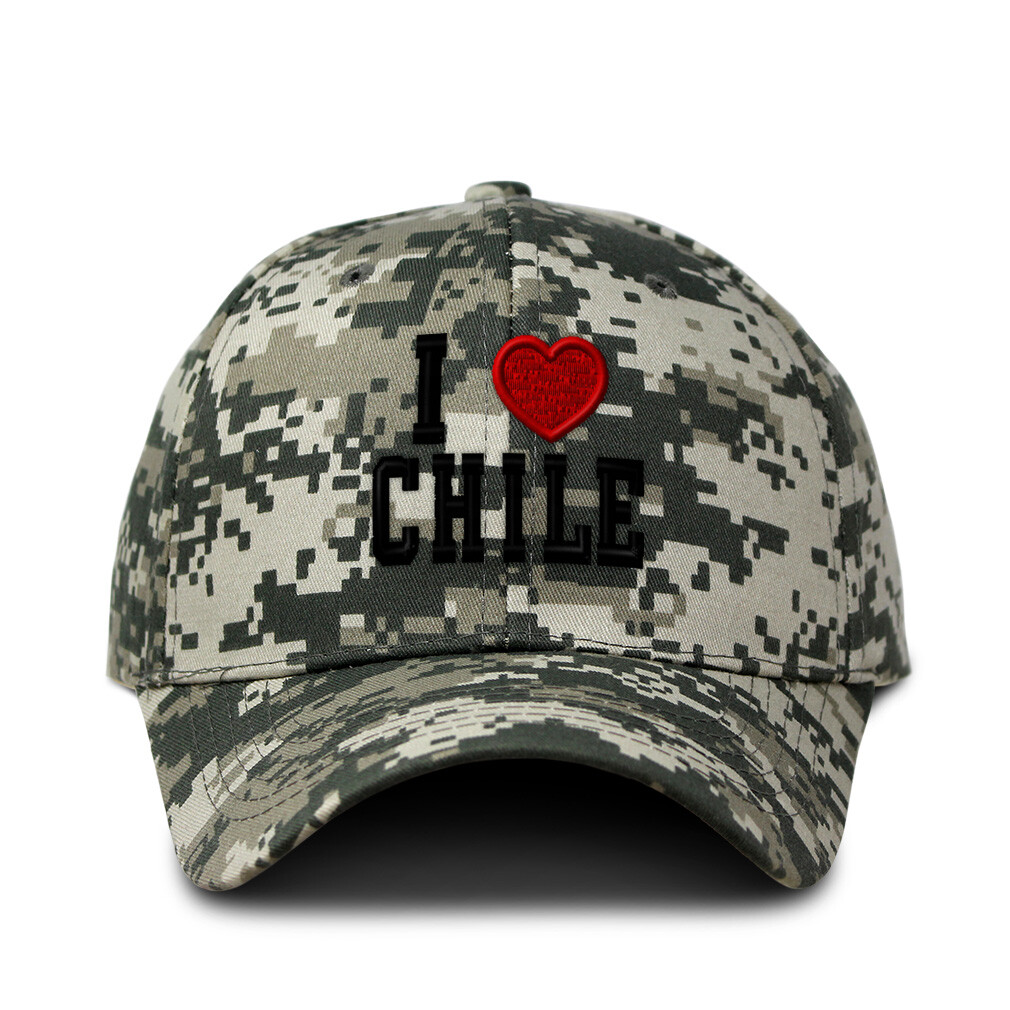 Camo Baseball Cap I Love Chile Cotton Hunting Hat for Men Women
