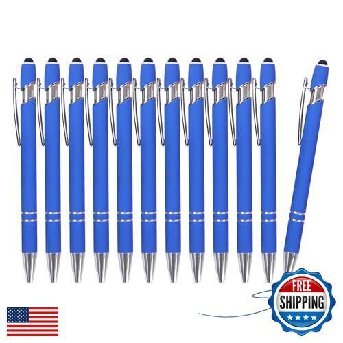 Blue Pens, 12 Pcs Gel Pens Fine Point Smooth Writing Pens, Gel Ink Pens with - Picture 1 of 5