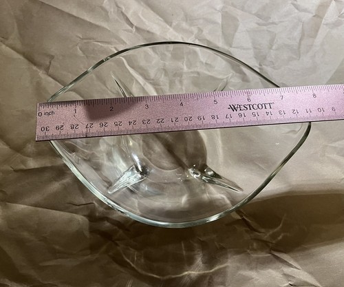 Vintage Anchor Hocking Swedish Modern Cut Bowl/Dish With Teardrop Feet - Picture 5 of 5