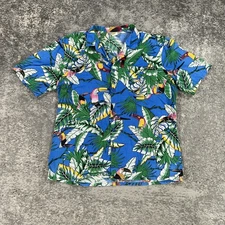 Vintage Fast Breakers Shirt Mens Large L Toucan Hawaiian Tropical Button Up 90s