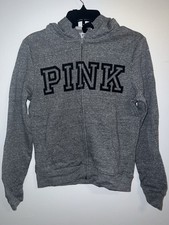 NWT PINK Victoria's Secret Full-Zip Hoodie - Heather Gray Size XS 