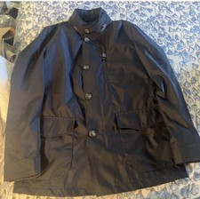 Paul Stuart Jacket Navy Blue Water Resistant Sz 38 NWT Firey