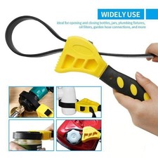 6" Adjustable Rubber Belt Strap Wrench Metal Pipes Oil Water Filter Removal Tool