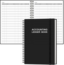 Accounting Ledger Book - A5 Ledger Book for Bookkeeping, Small Businesses