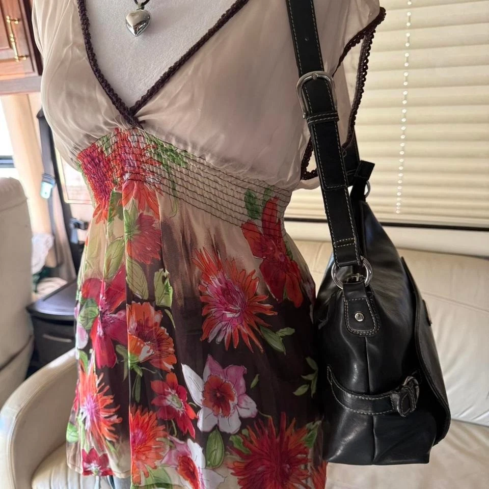 Top babydoll vintage Y2K Rampage floral transparente coqueta Foto 3 de 4