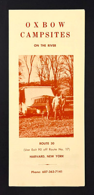 1970s Harvard New York Oxbow Campsites River Campground Vintage Travel Brochure