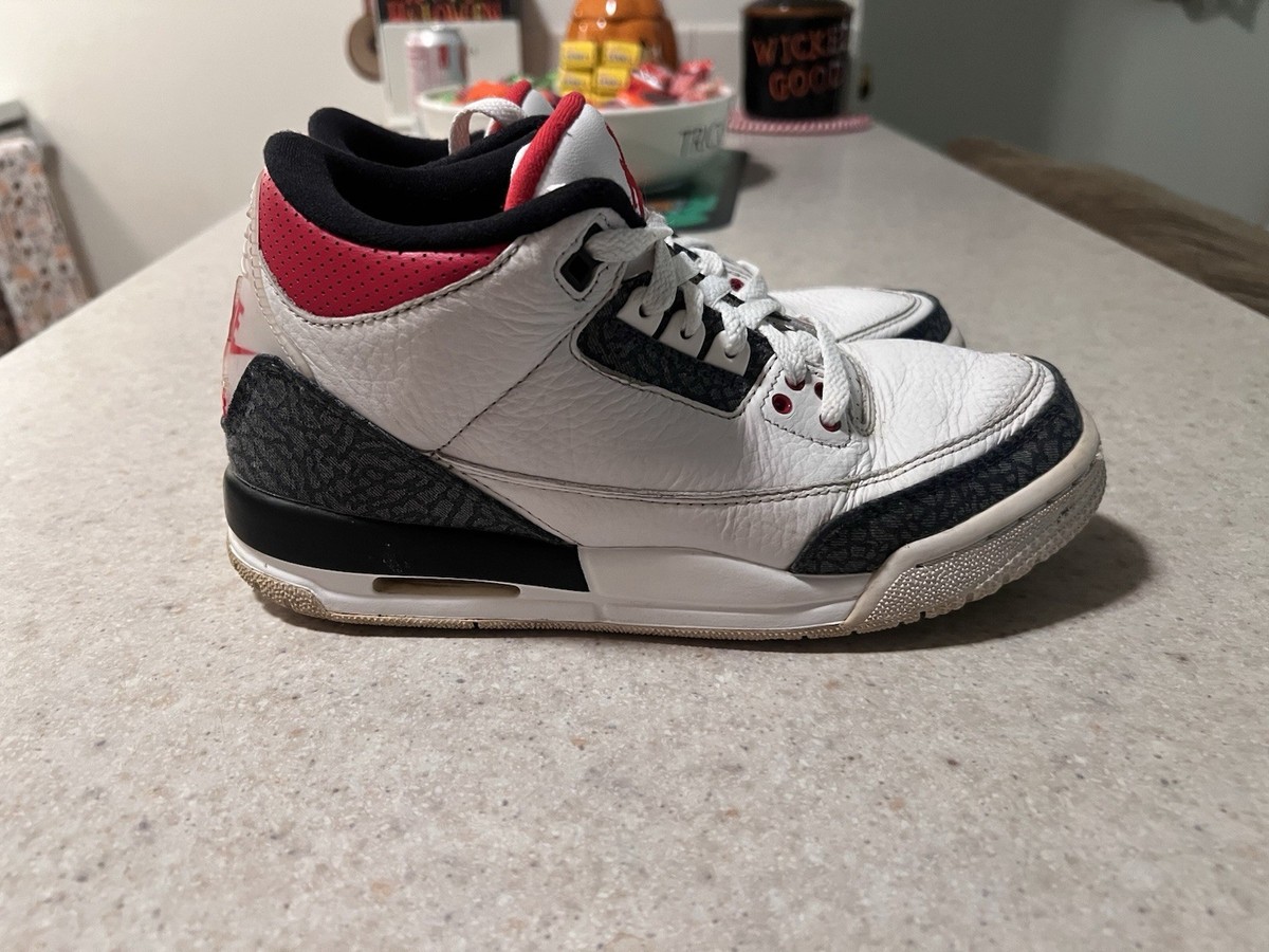 jordan 3 denim fire red gs