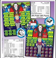 Pull Tab Tickets - Chips Tickets - Game - Bite Me 61809