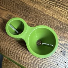 Pampered Chef Microplane Spiral Vegetable Cutter Olive Green  Stainless Steel