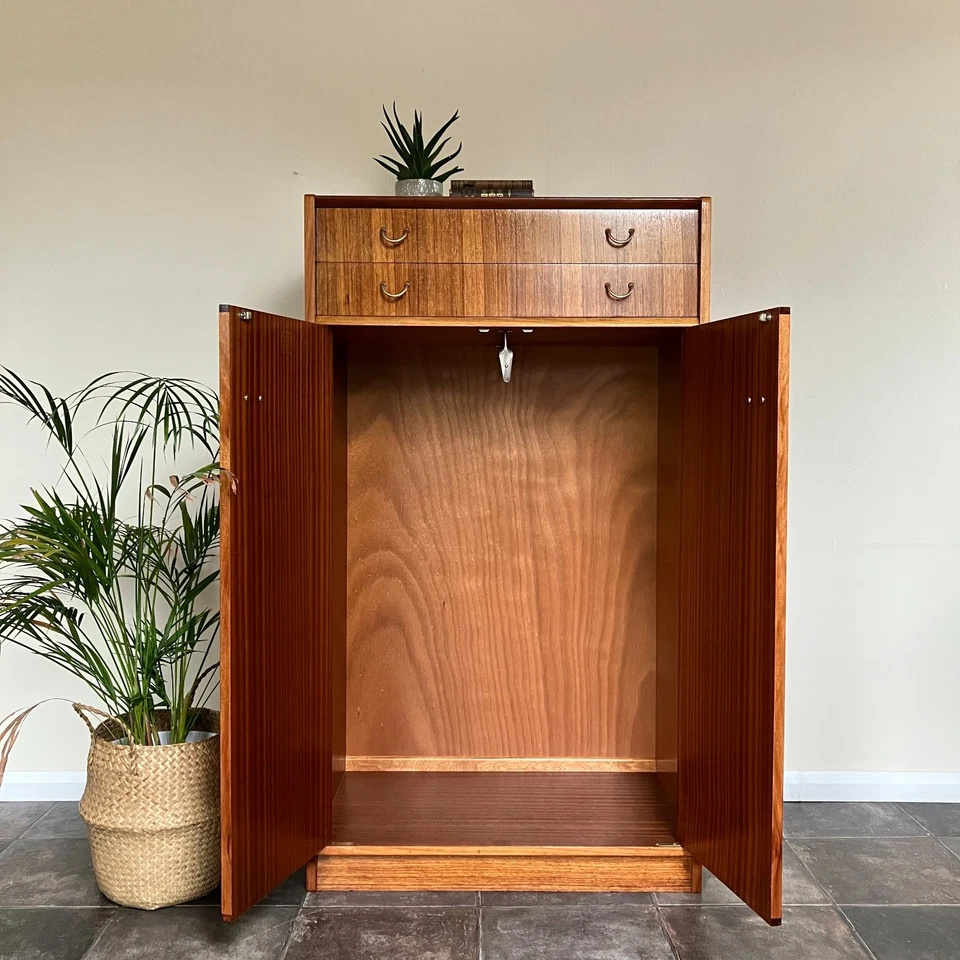 Mid Century Modern Restored E Gomme G Plan Librenza Tola Tallboy / Wardrobe - Image 3 of 4