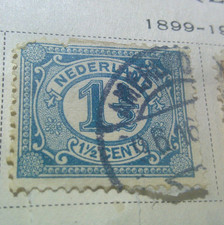 Nederland 1899-1921 Postage ~ 1 1/2 Cent Blue Used Stamp