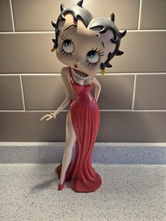 Betty Boop In Red Dress Figurine Collectibles Display Statue.