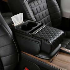 Universal Car Armrest Cushion Center Console Cover Leather Storage Box Cup