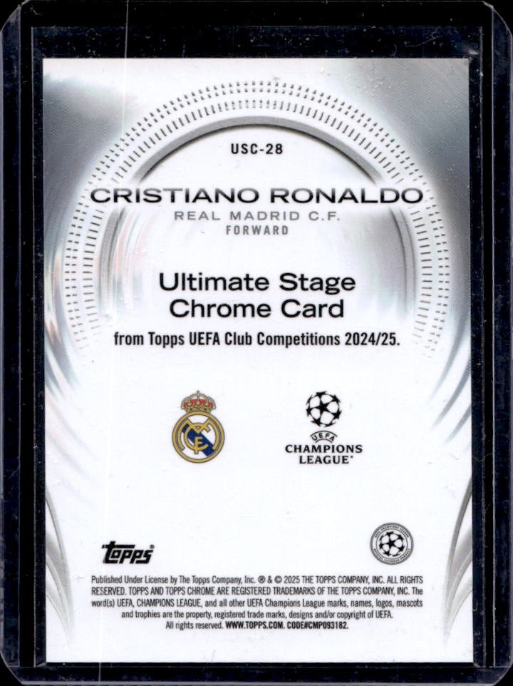2024-25 Topps UEFA Cristiano Ronaldo Ultimate Stage Chrome #USC-28 Real Madrid view 2
