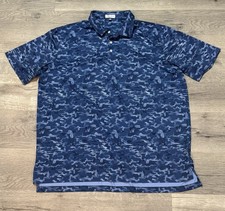 Peter Millar Mens Blue Summer Comfort Tropical Tidal Performance Polo Shirt XXL