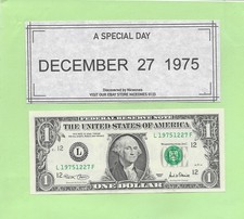 DECEMBER 27, 1975 .. 2001 ..UNCIRC   $1  L 1975 1227 F  .. BIRTHDAY NOTE