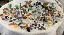 Plastic Zoo & Farm Toy Animals Mixed Lot Of 100+ Schleich Safari & Unbranded