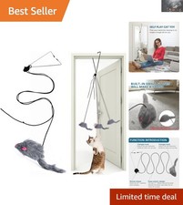 Retractable Interactive Feather Teaser Toy for Indoor Cats - Exciting Playtime
