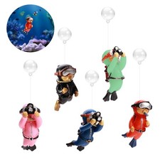 5PCS Floating Fish Tank Decorations Cute Little Diver Aquarium Decoration Aqu...