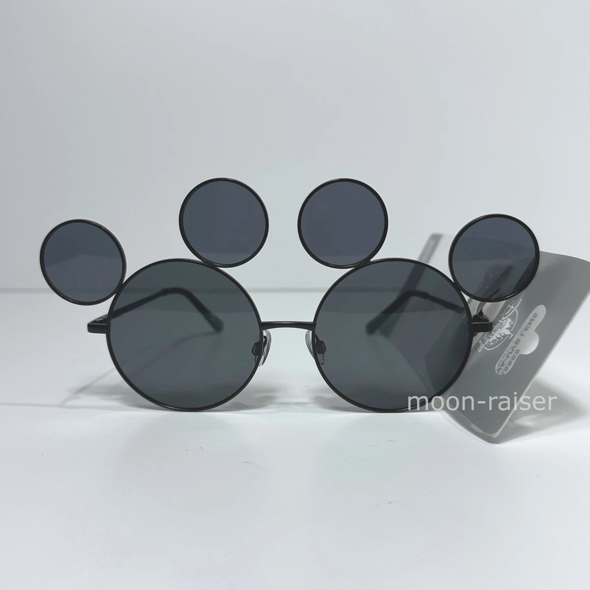 Disney Black Mirrored Adult Sunglasses With Case Disney Parks Mickey Mouse Ear Shaped | Mercari main image 3