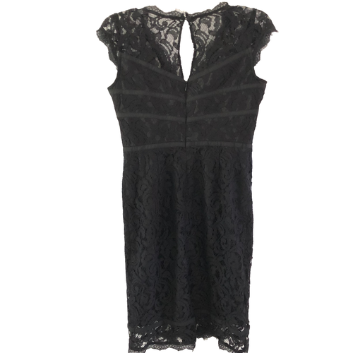 Vestido de encaje negro para mujer Adrianna Papell funda talla 2 formal fiesta cóctel - Imagen 4 de 12