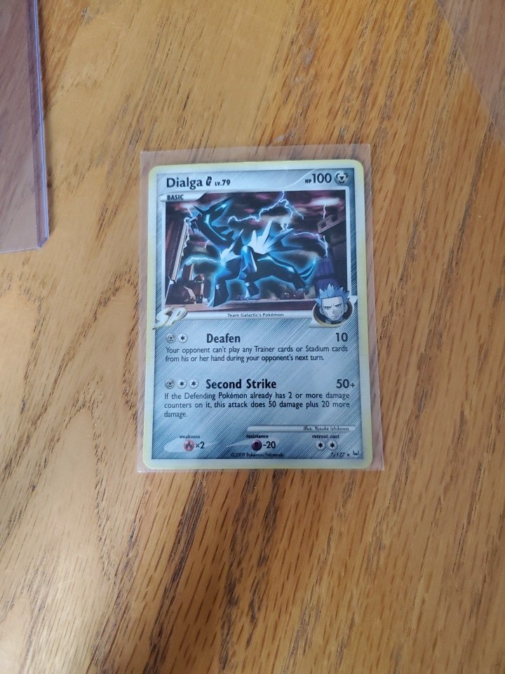 2009 Pokemon Platinum Dialga G-Holo 7/127 Crosshatch Pokemon League - NM