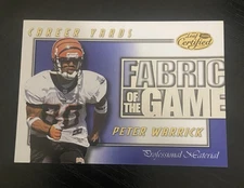 Peter Warrick 2000 Leaf Certified Fabric of the Game #FG-73 /1000 (RC) Bengals