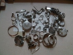lot de bijoux casses argent 925 poincons 240g