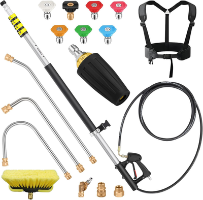 #ad #ad 24FT Telescoping Pressure Washer Extension Wand Power Washer Extension Wand So $195.70